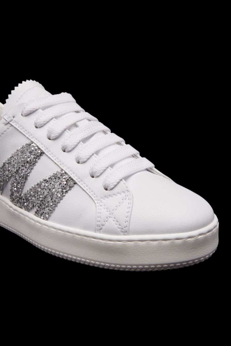 Tenis Moncler Monaco M Mujer Blancos Plateados | CERH-23954