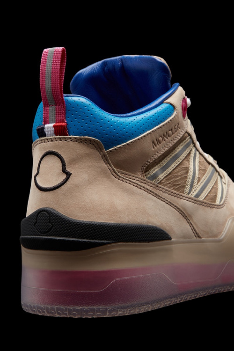 Tenis Moncler Pivot High Top Mujer Beige Claro | ZLHU-59102