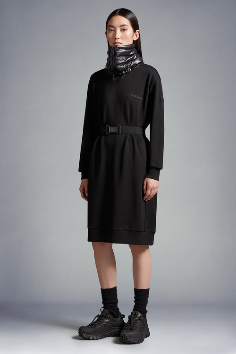 Vestido Moncler Belted Algodon Mujer Negros | EPFU-65389