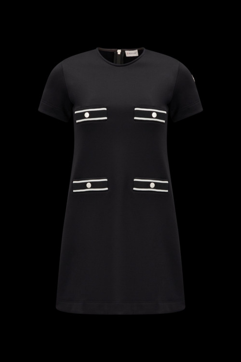 Vestido Moncler Jersey Piquet Mujer Negros | VNUL-06938