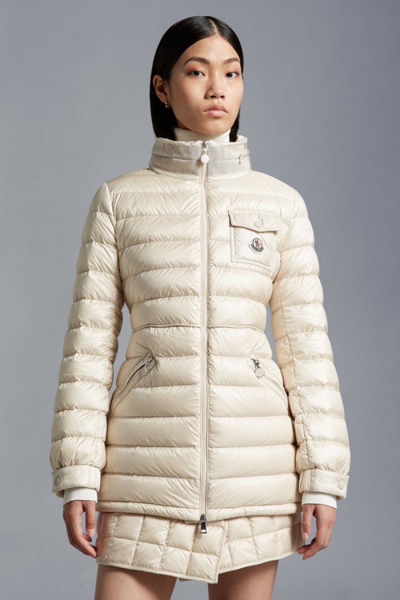 Chaqueta De Plumas Ligera Moncler Madine Mujer Beige Claro | FOPG-82706