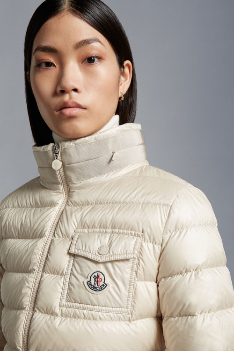 Chaqueta De Plumas Ligera Moncler Madine Mujer Beige Claro | FOPG-82706