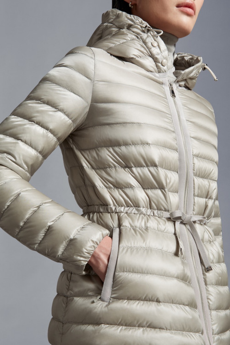 Chaqueta De Plumas Ligera Moncler Raie Mujer Grises Claro | LQAU-50613