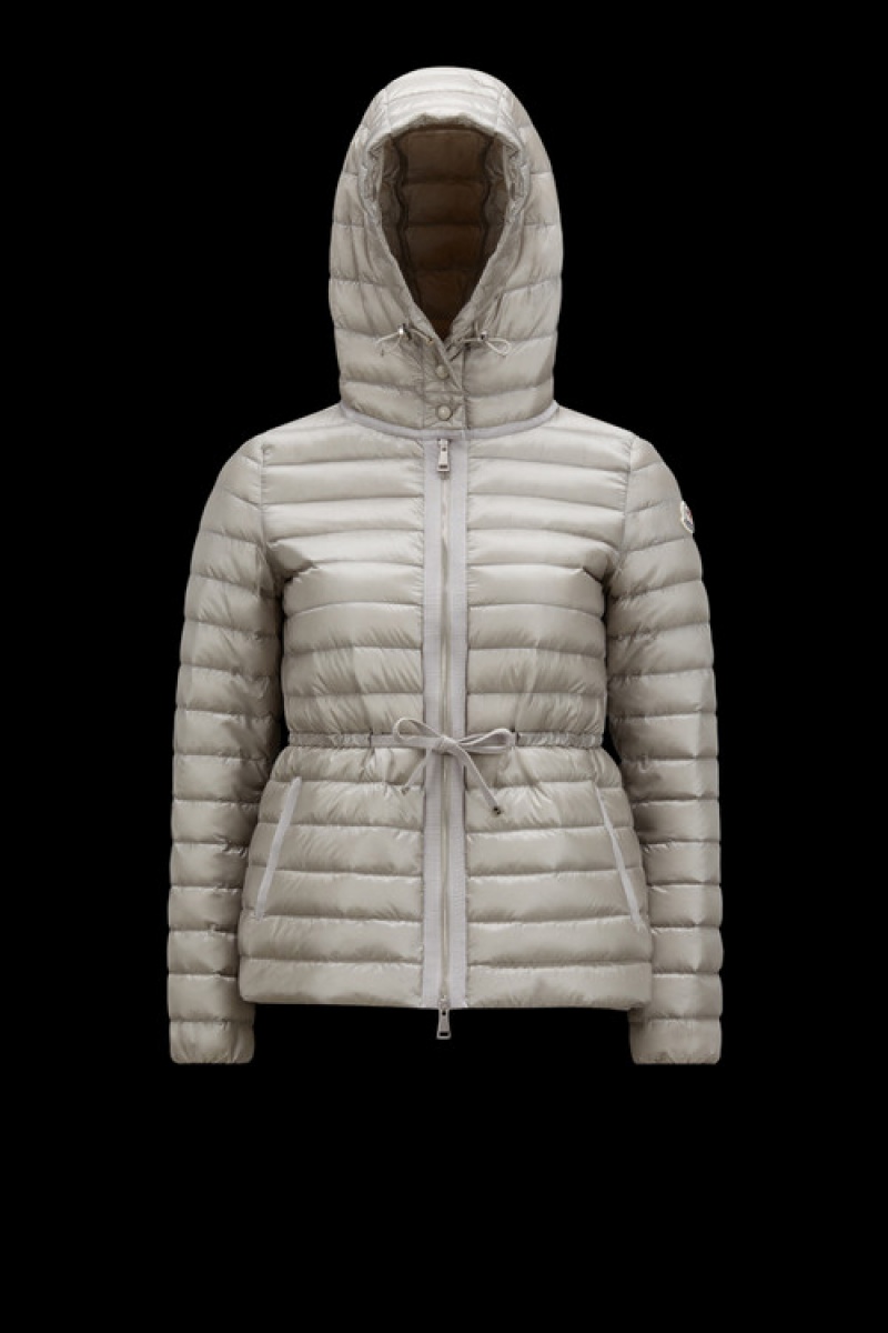 Chaqueta De Plumas Ligera Moncler Raie Mujer Grises Claro | LQAU-50613