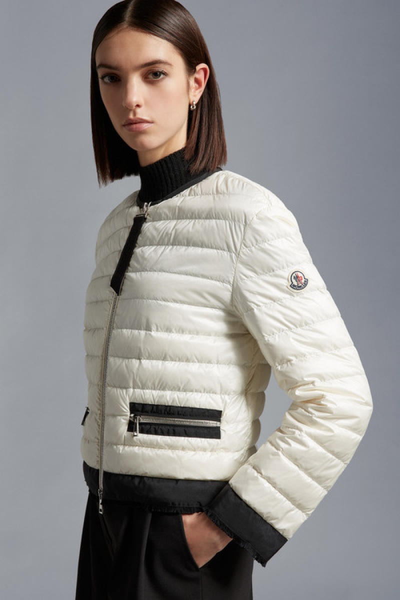 Chaqueta De Plumas Ligera Moncler Remoulis Mujer Blancos | NLBI-92381