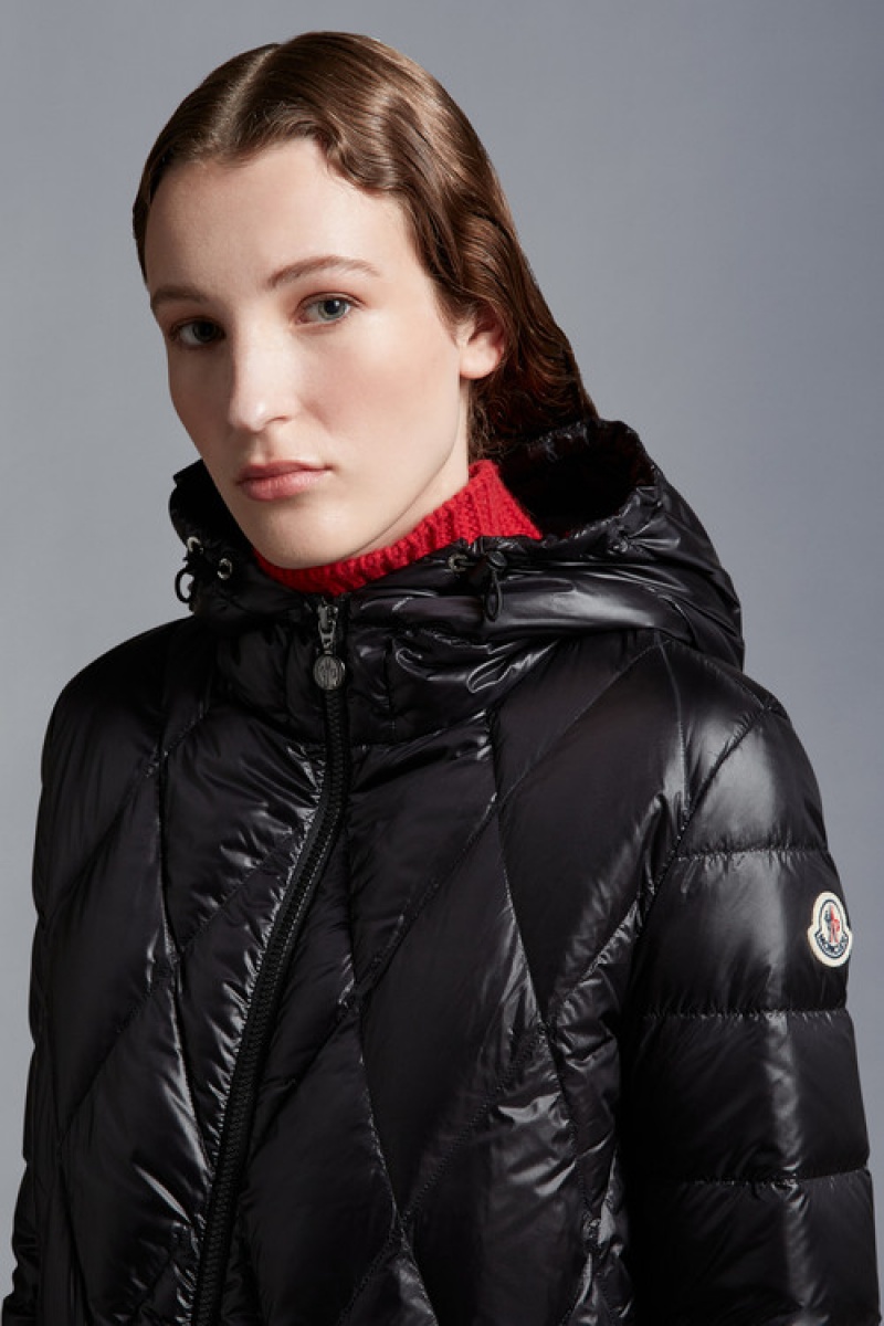 Chaqueta De Plumas Ligera Moncler Serilong Mujer Negros | PETX-03957