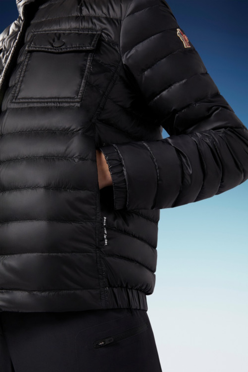 Chaqueta De Plumas Ligera Moncler Vinzier Mujer Negros | QOEW-34216